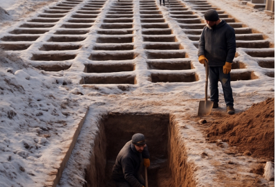 500 mezar önceden kazıldı