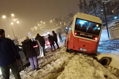 Düzce'de halk otobüsü şarampole devrildi!