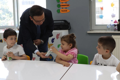 Bursa'da Nilüfer Belediyesi ��ocukların süt tüketimini destekliyor